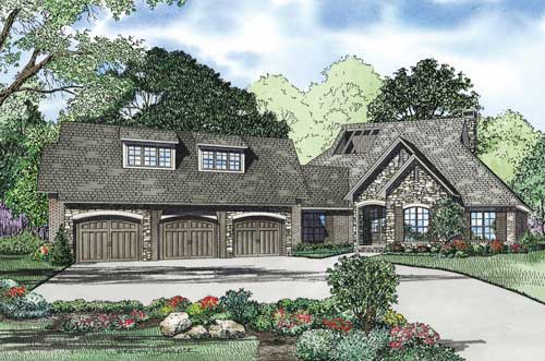 This is an artist's rendering for these House Plans.