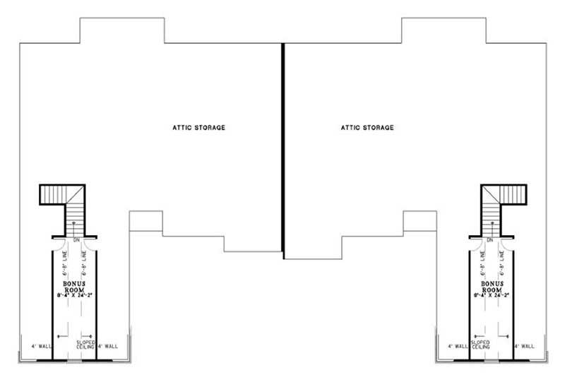 Floor Plan Second Story of Multi-Unit Plan #153-1799