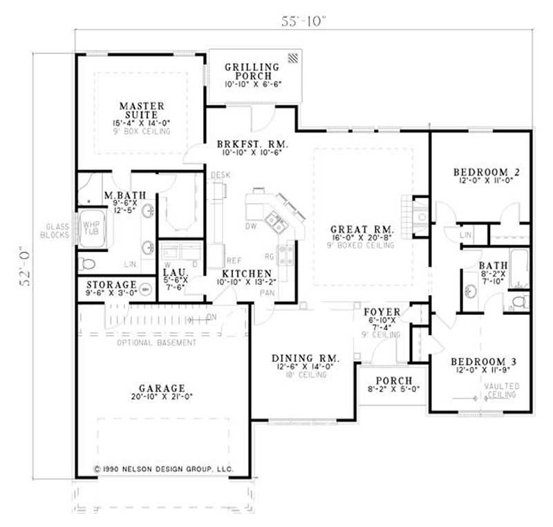 Floor Plan First Story of Small House Plans #153-1801