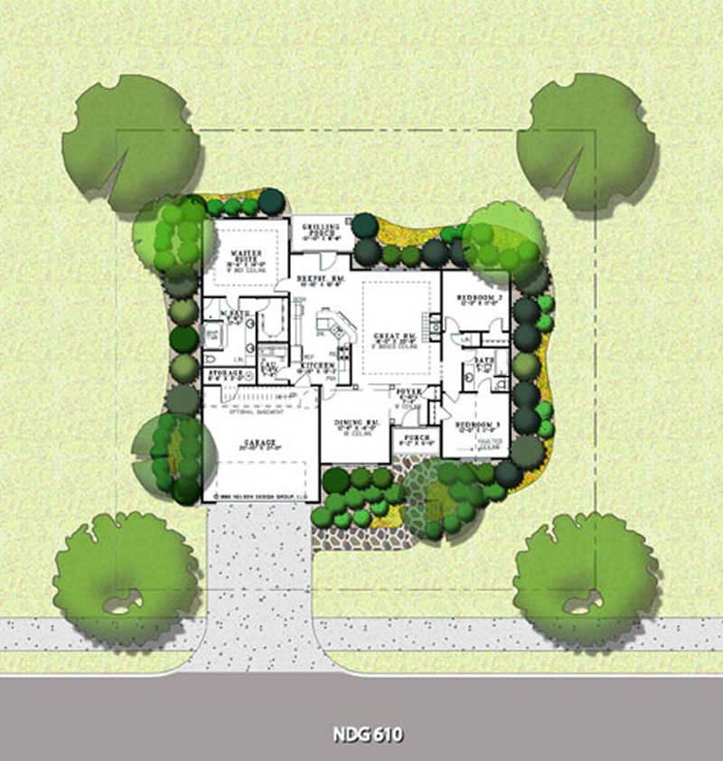 Aerial View of this 3-Bedroom, 1763 Sq Ft Plan - 153-1801