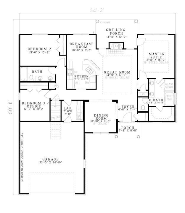Floor Plan First Story of Craftsman Plan #153-1803