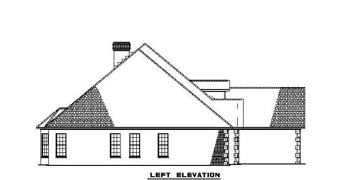 Home Plan Left Elevation of this 4-Bedroom,2852 Sq Ft Plan -153-1806