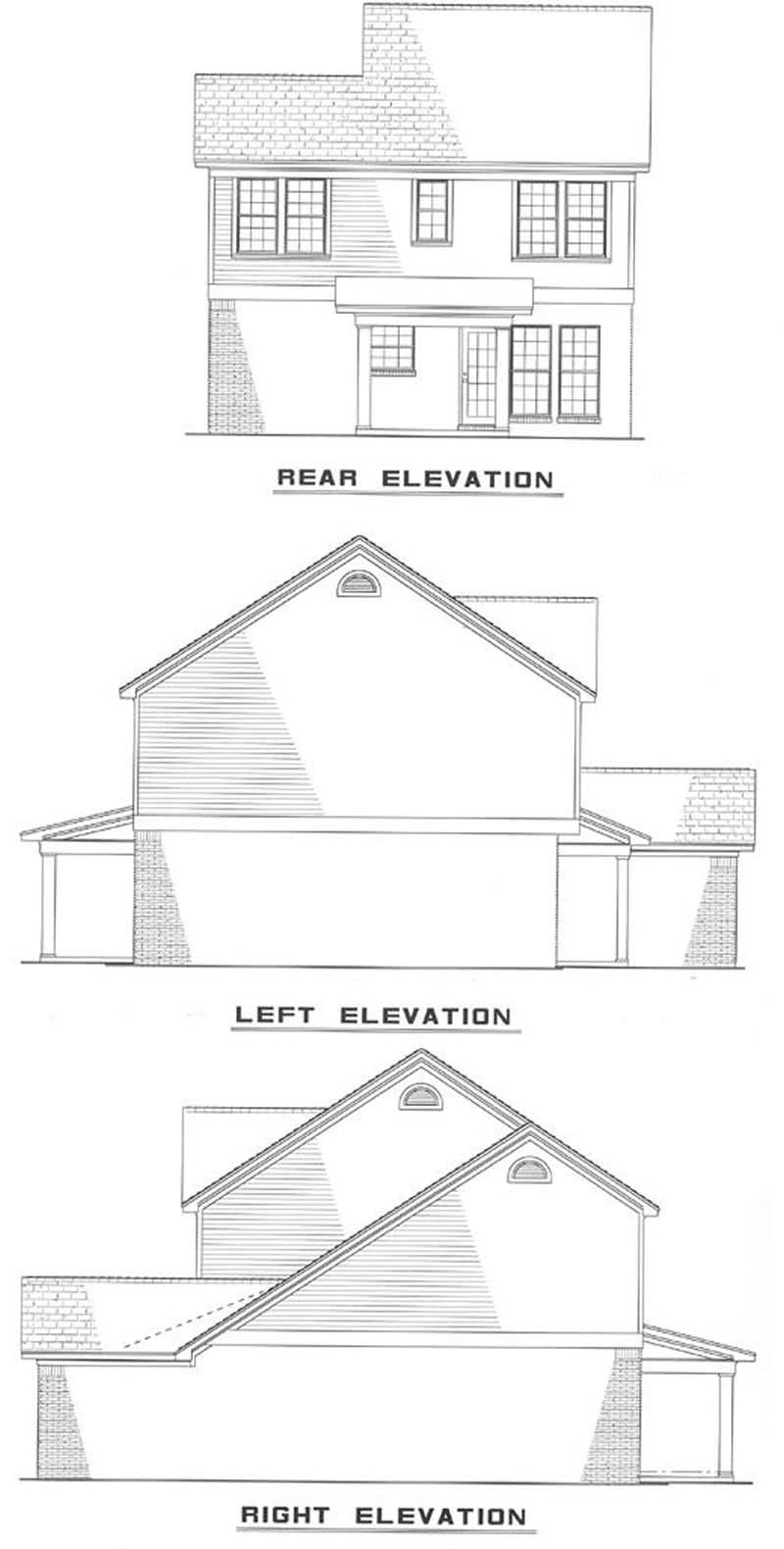 Home Plan Rear Elevation of this 3-Bedroom,1251 Sq Ft Plan -153-1807