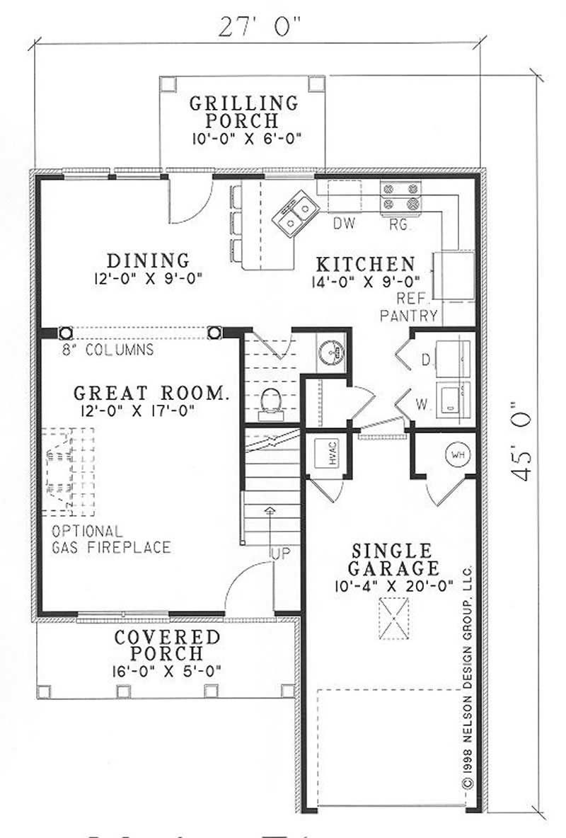 Floor Plan First Story of Small House Plans #153-1807