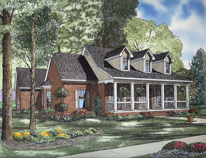 Front elevation of Country home (ThePlanCollection: House Plan #153-1814)