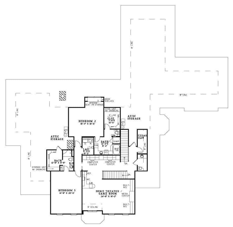 Upper Level of Luxury Plan #153-1817