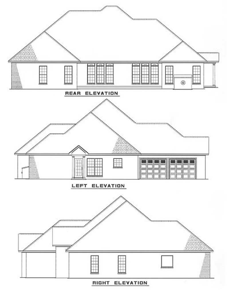 Home Plan Elevations of this 3-Bedroom,2422 Sq Ft Plan -153-1826