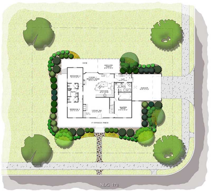 Aerial View of this 3-Bedroom, 1921 Sq Ft Plan - 153-1828