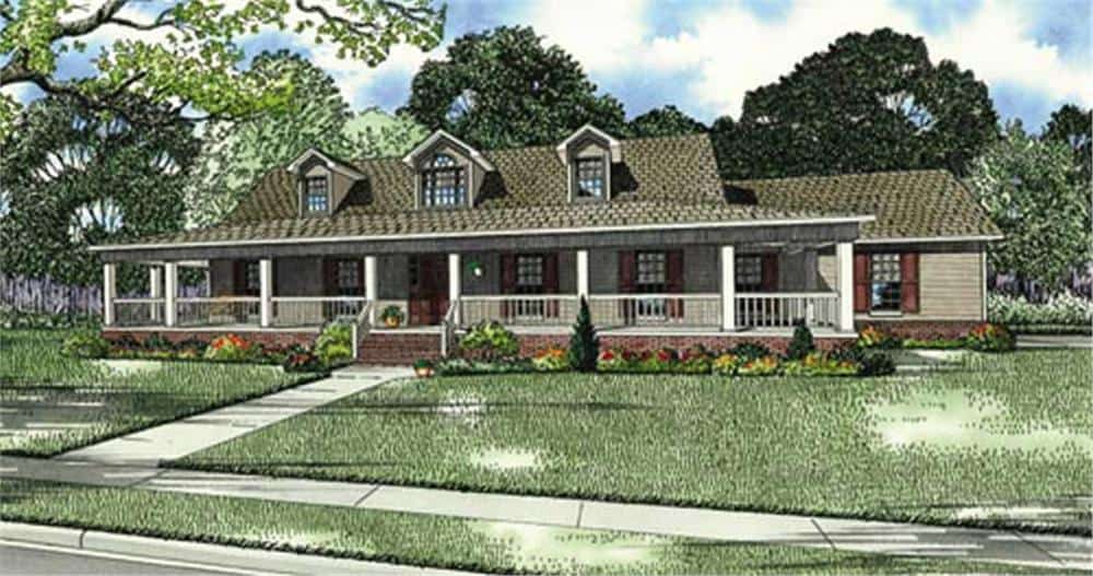 Front View of this 3-Bedroom, 1921 Sq Ft Plan - 153-1828
