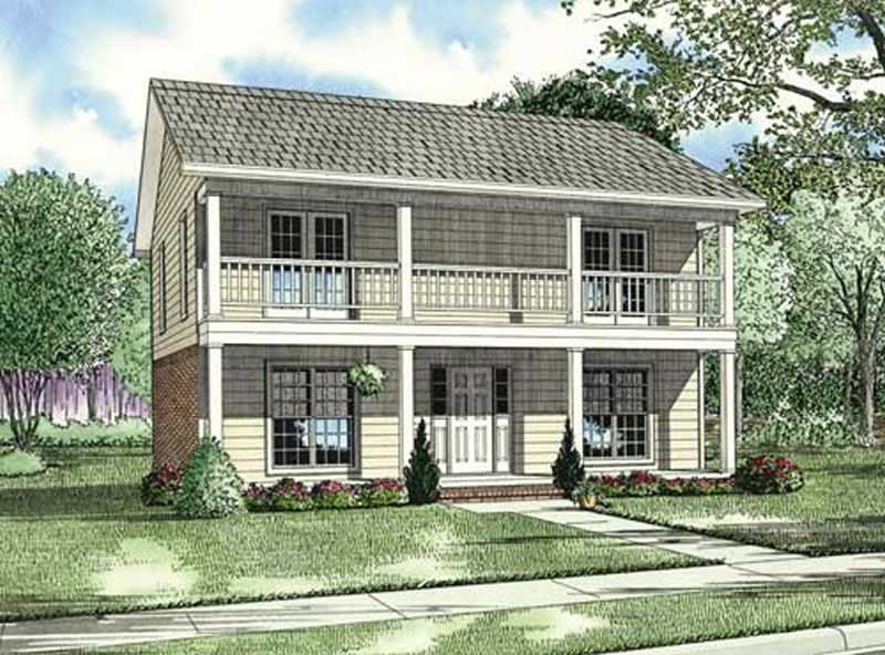 Front elevation of Southern home (ThePlanCollection: House Plan #153-1831)