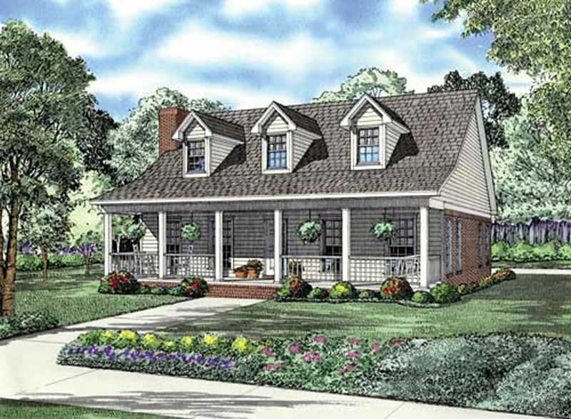 Front elevation of Country home (ThePlanCollection: House Plan #153-1835)