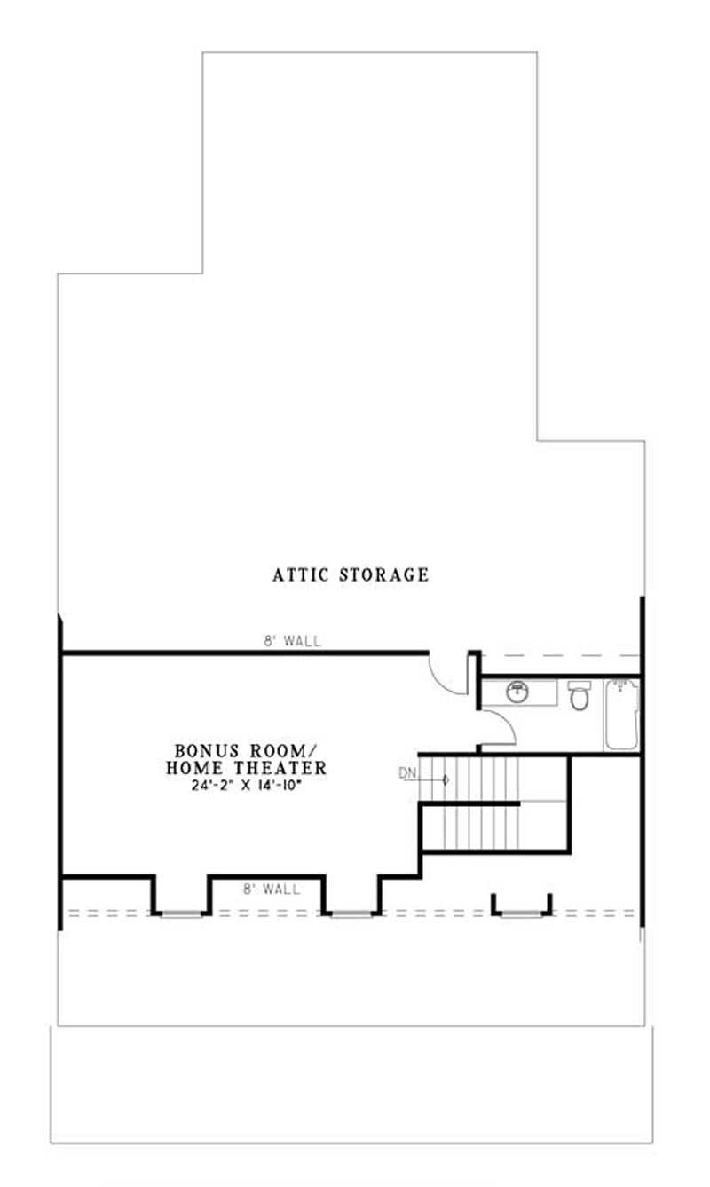 Floor Plan Second Story of Plan #153-1835