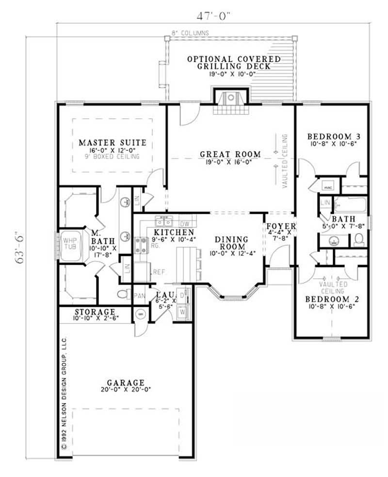 Floor Plan First Story of Small House Plans #153-1836