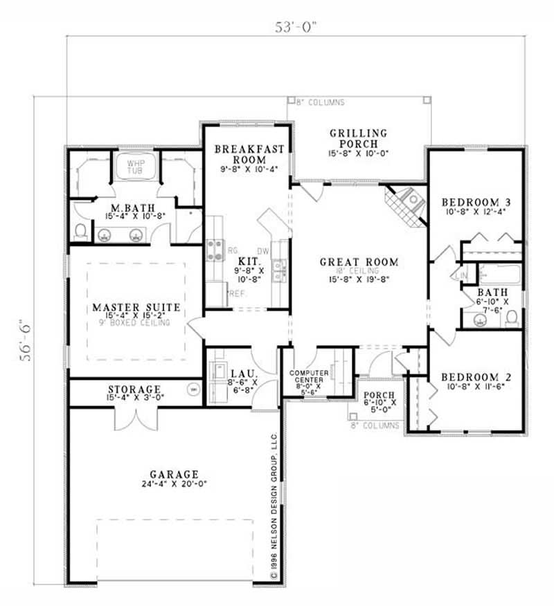 Floor Plan First Story of Plan #153-1837