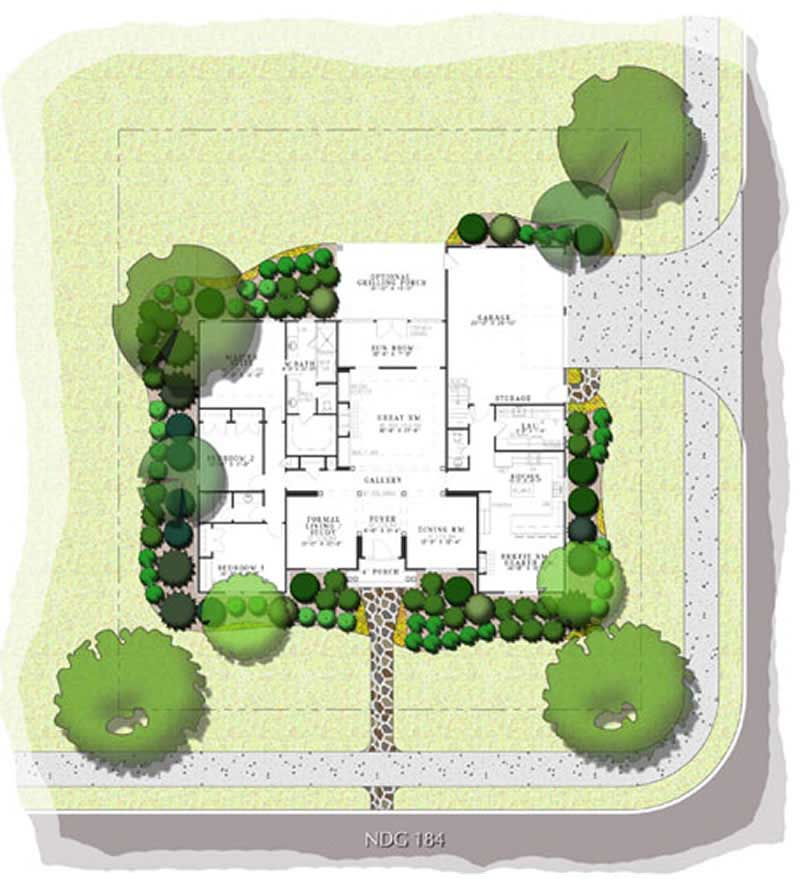 Aerial View of this 3-Bedroom, 2525 Sq Ft Plan - 153-1839