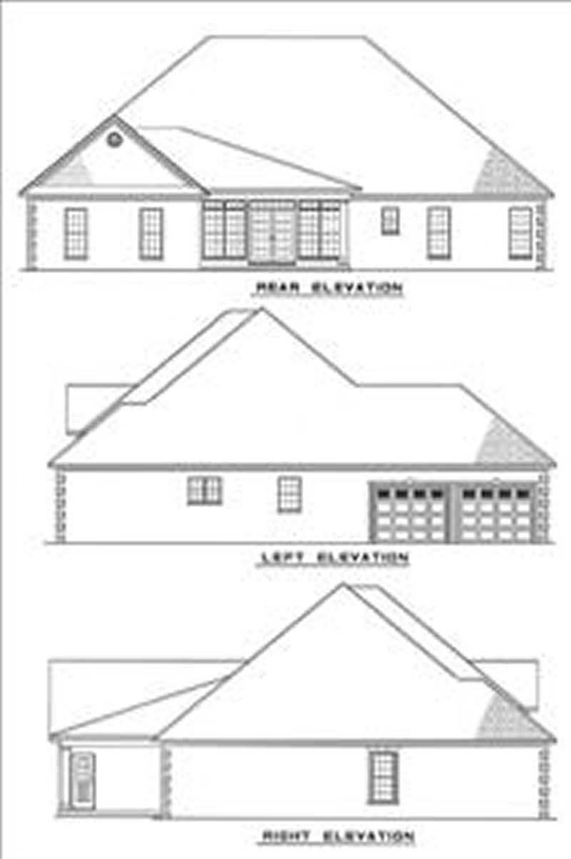 Home Plan Rear Elevation of this 3-Bedroom,2525 Sq Ft Plan -153-1839