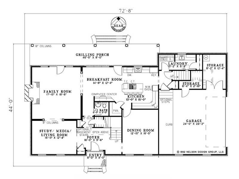 Floor Plan First Story of Luxury Plan #153-1841