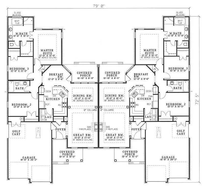 Floor Plan First Story of Multi-Unit Plan #153-1846