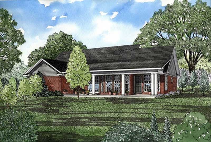 Home Plan Rear Elevation of this 3-Bedroom,1525 Sq Ft Plan -153-1848