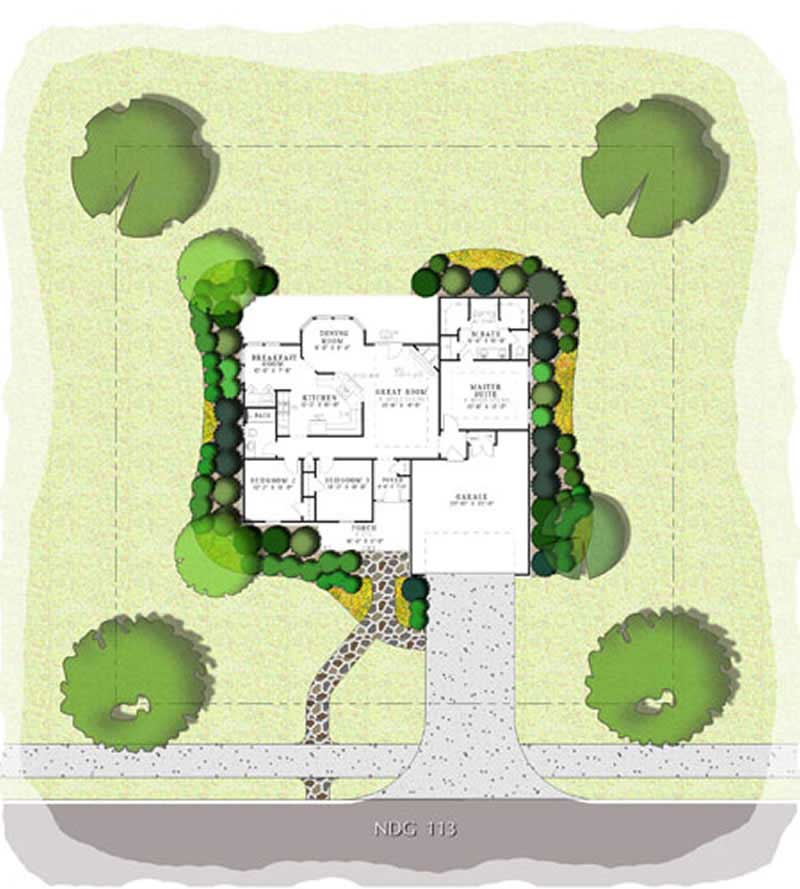 Aerial View of this 3-Bedroom, 1525 Sq Ft Plan - 153-1848
