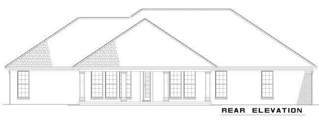 Home Plan Rear Elevation of this 4-Bedroom,2007 Sq Ft Plan -153-1854