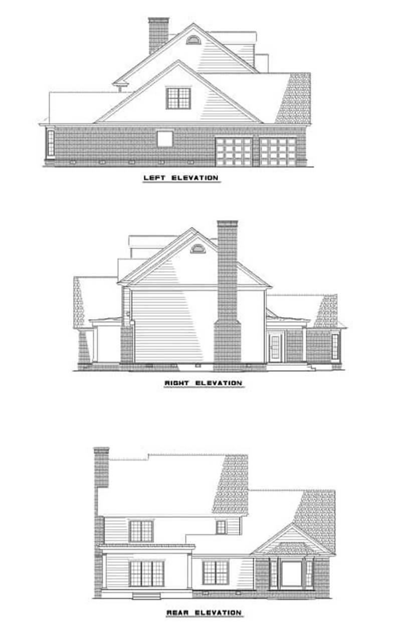 Home Plan Rear Elevation of this 4-Bedroom,2952 Sq Ft Plan -153-1858