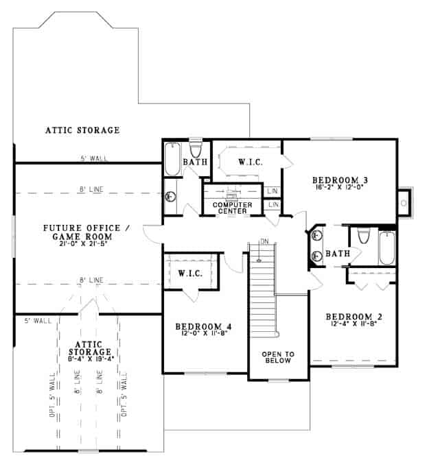 Upper Level of Southern Plan #153-1858