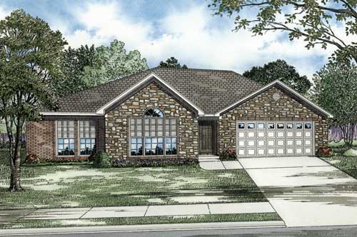 Front View of this 3-Bedroom, 1680 Sq Ft Plan - 153-1859