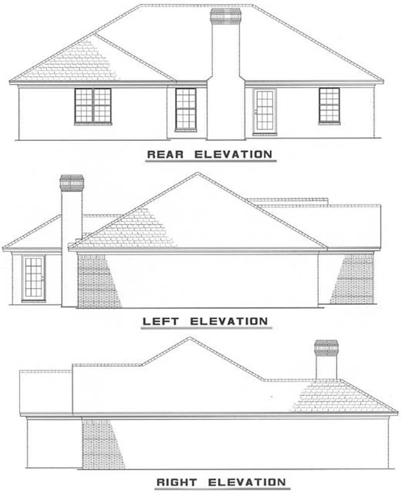 Home Plan Rear Elevation of this 3-Bedroom,1680 Sq Ft Plan -153-1859