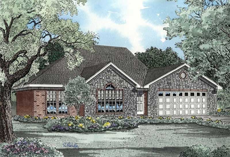 Home Plan Front Elevation of this 3-Bedroom,1680 Sq Ft Plan -153-1859