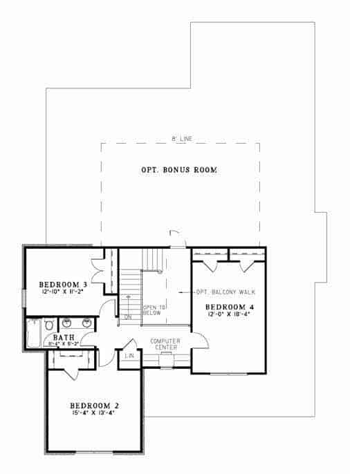 Upper Level of Country Plan #153-1861