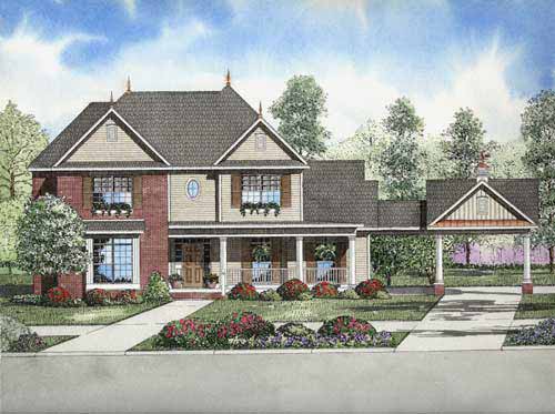Front elevation of Country home (ThePlanCollection: House Plan #153-1861)