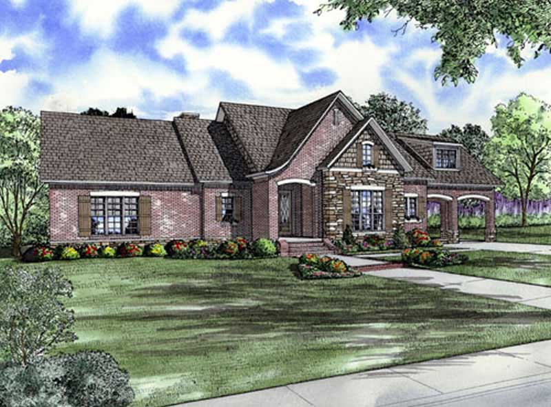 Front elevation of Country home (ThePlanCollection: House Plan #153-1865)