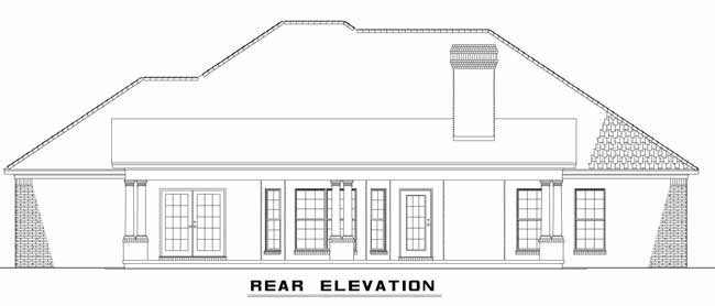 Home Plan Rear Elevation of this 3-Bedroom,1969 Sq Ft Plan -153-1867