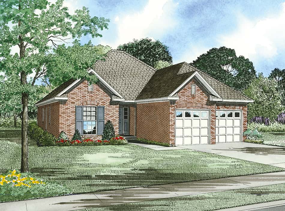 Front View of this 3-Bedroom, 1379 Sq Ft Plan - 153-1873