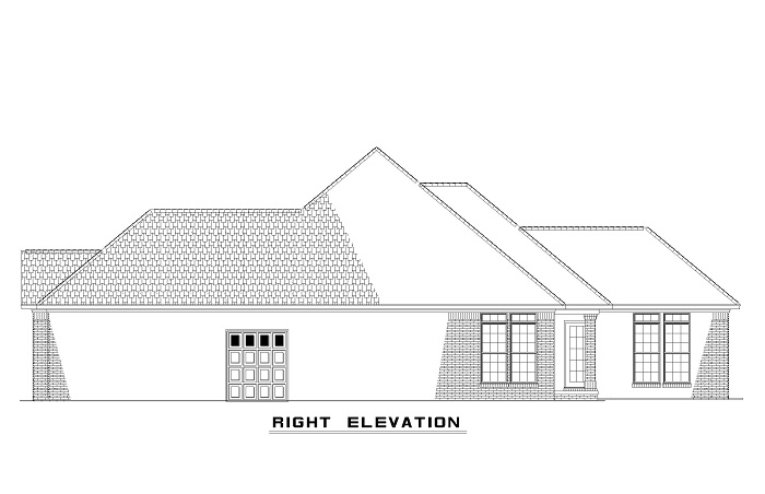 Home Plan Right Elevation of this 3-Bedroom,1379 Sq Ft Plan -153-1873