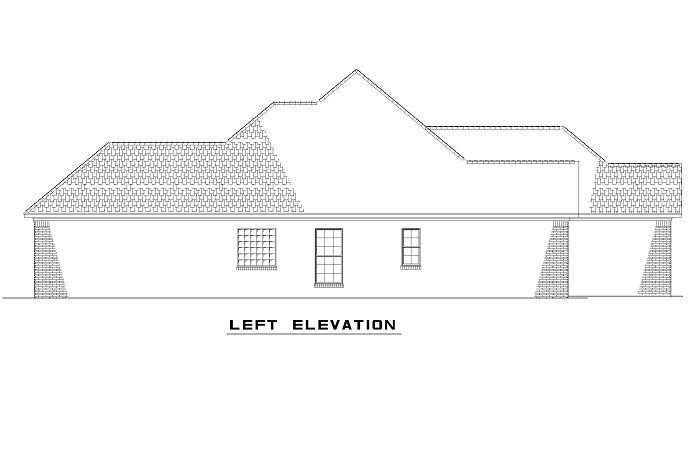 Home Plan Left Elevation of this 3-Bedroom,1379 Sq Ft Plan -153-1873