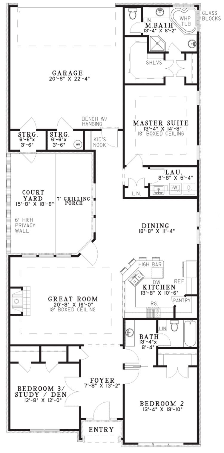 Main Level of Ranch Plan #153-1874