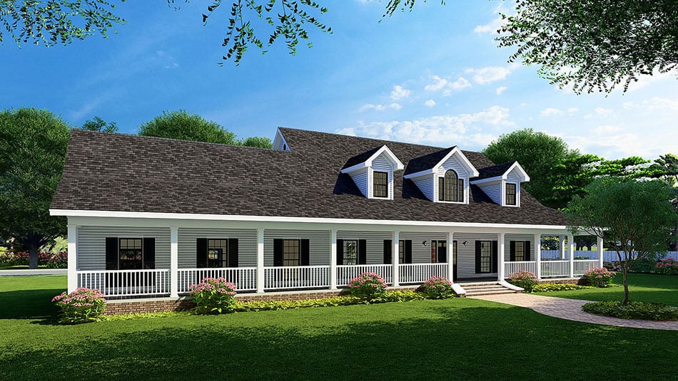 Front elevation of Country home (ThePlanCollection: House Plan #153-1877)