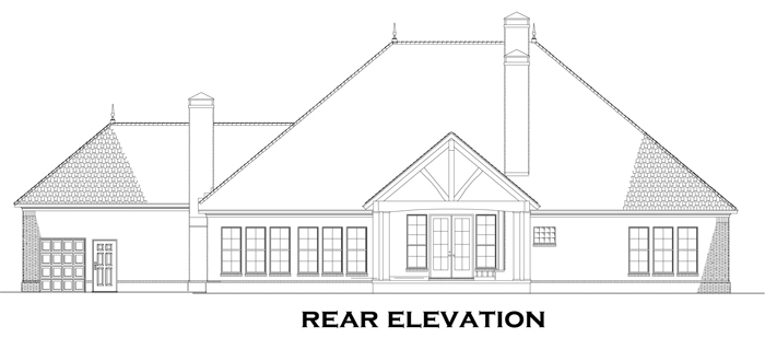 Home Plan Rear Elevation of this 3-Bedroom,2618 Sq Ft Plan -153-1878