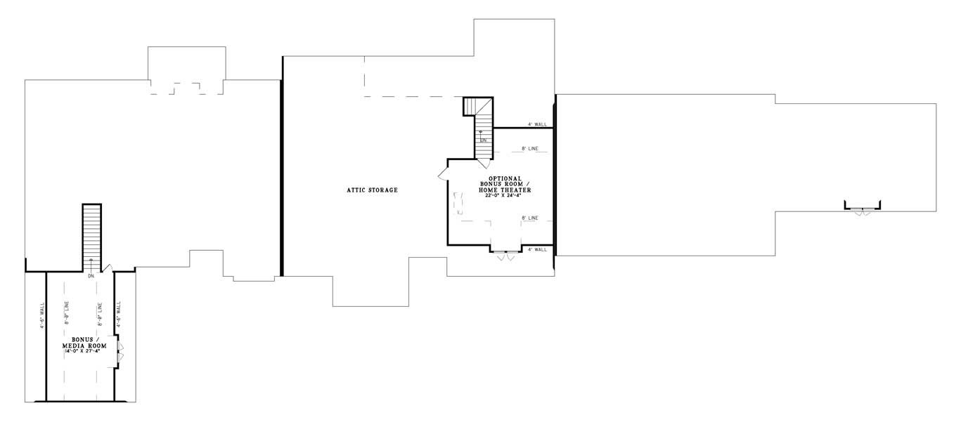 Floor Plan Second Story of Craftsman Plan #153-1882