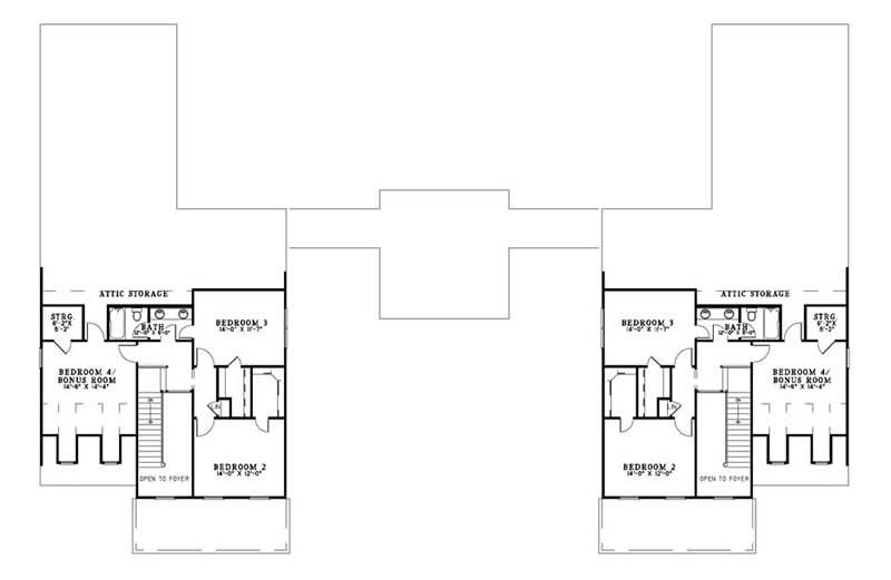 Floor Plan Second Story of Cape Cod Plan #153-1884