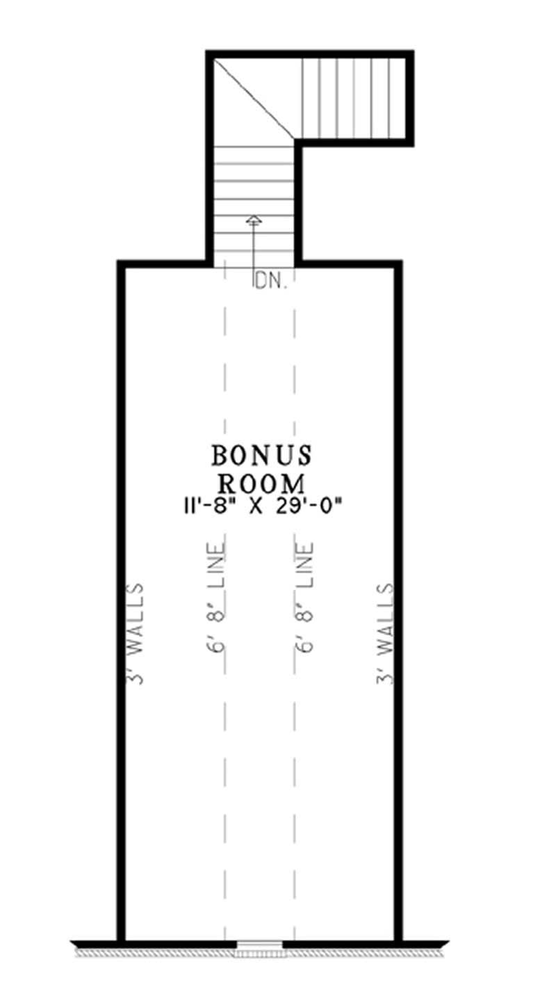 Floor Plan Bonus Room of Craftsman Plan #153-1885