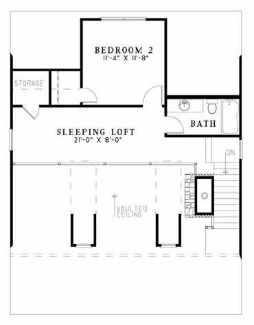Floor Plan Second Story of Country Plan #153-1886