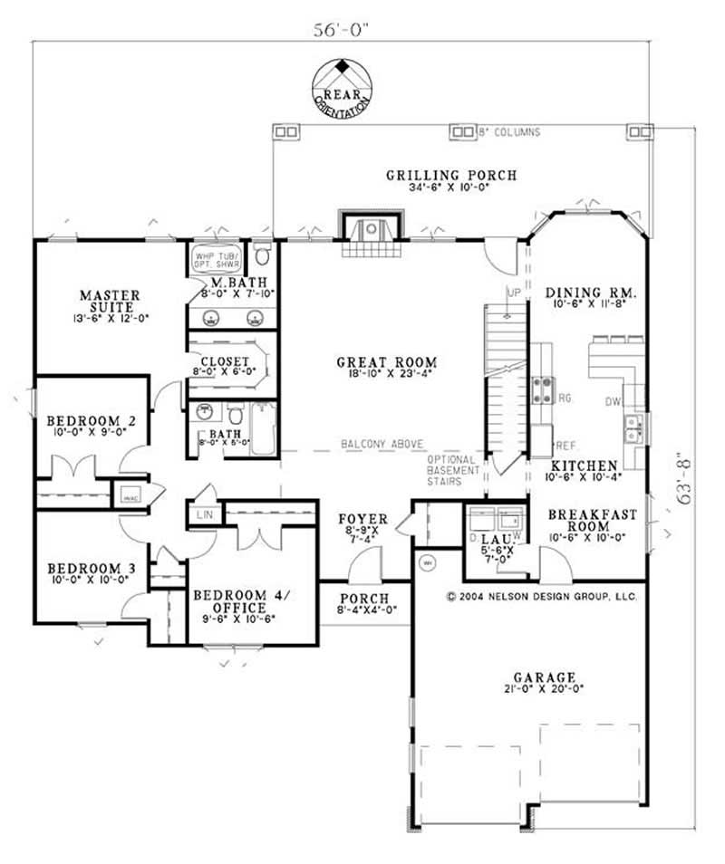 Floor Plan First Story of Vacation Homes Plan #153-1892