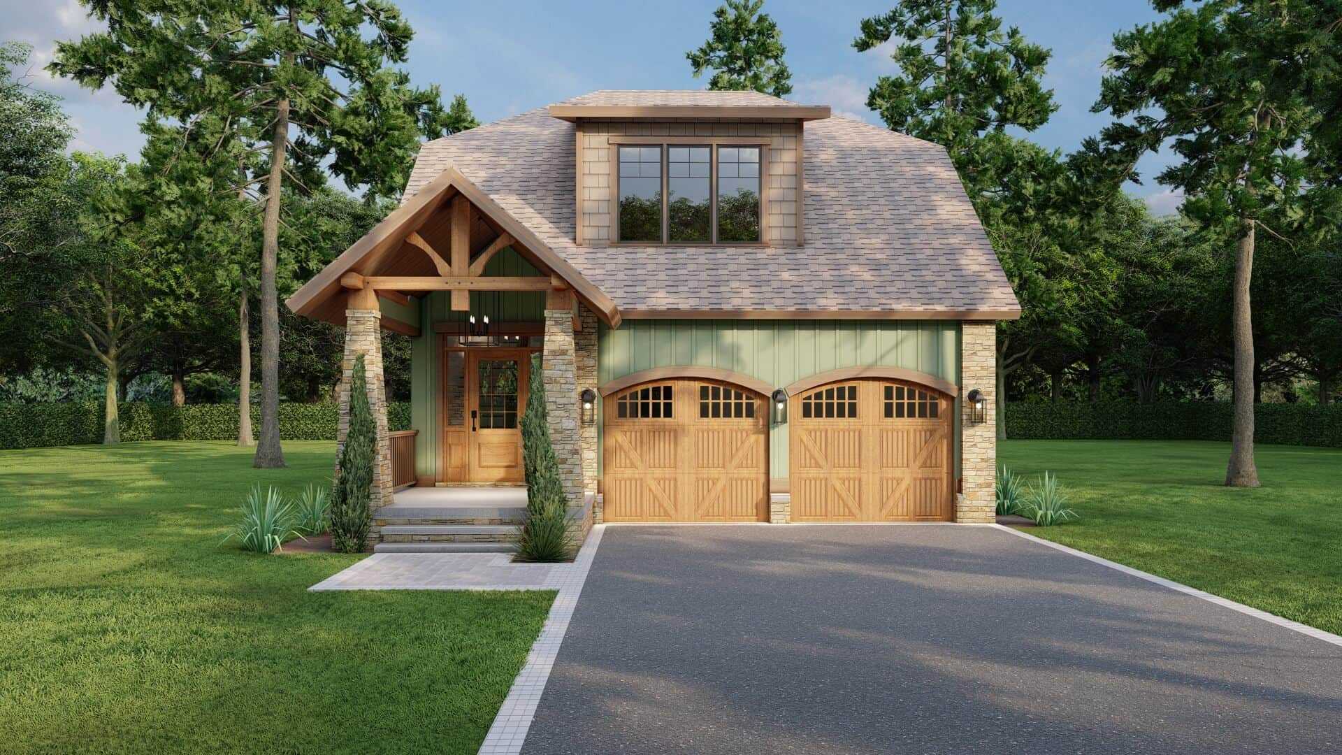 Front elevation of Vacation Homes home (ThePlanCollection: House Plan #153-1892)
