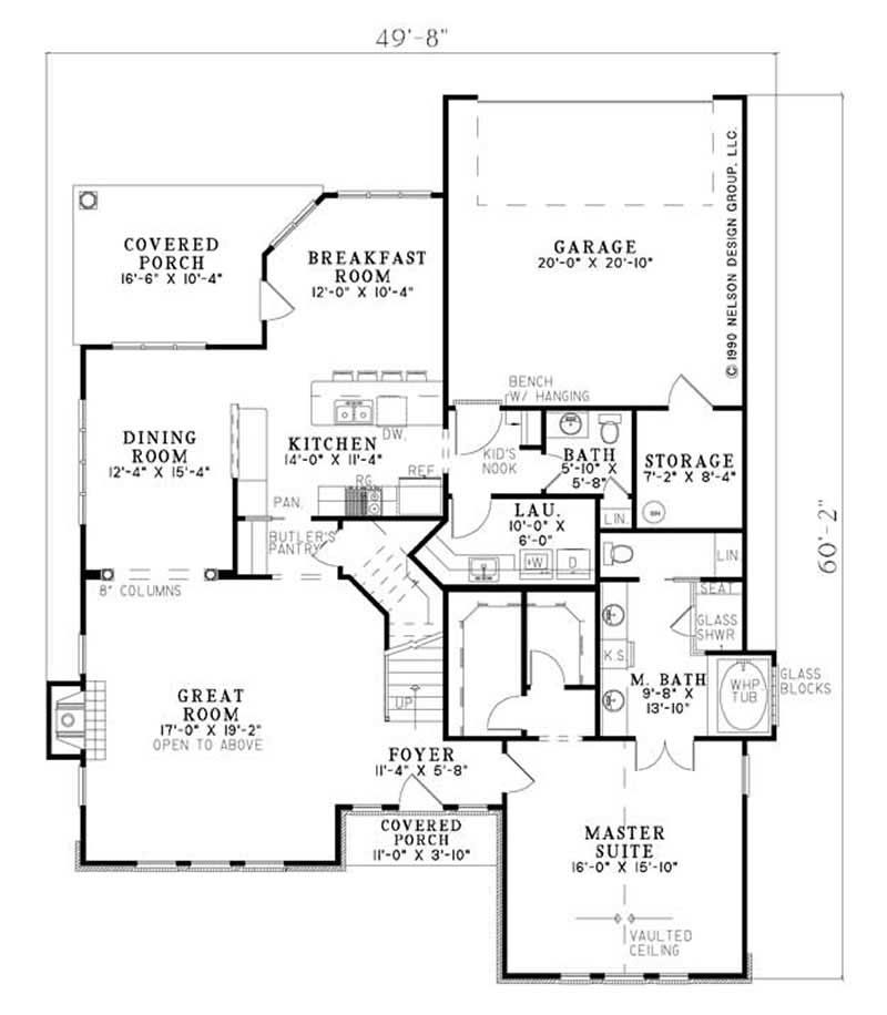 Floor Plan First Story of Cape Cod Plan #153-1894
