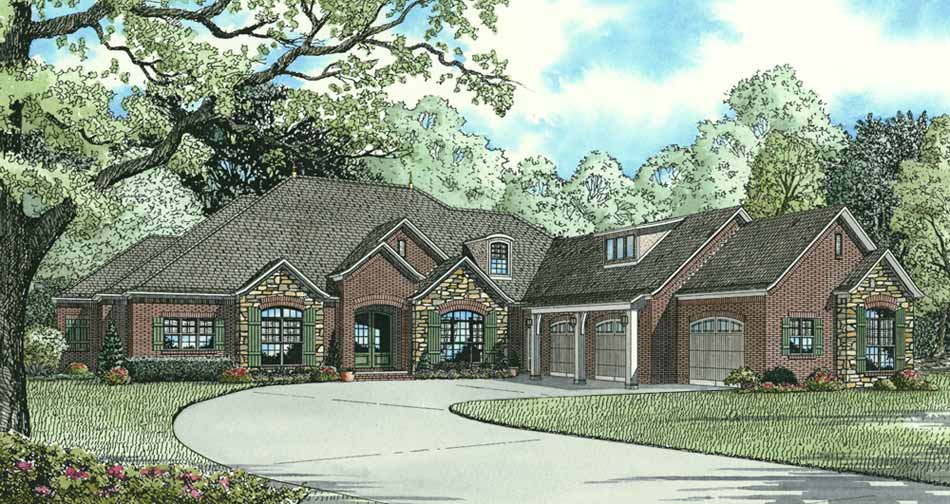 Front View of this 3-Bedroom, 4121 Sq Ft Plan - 153-1897