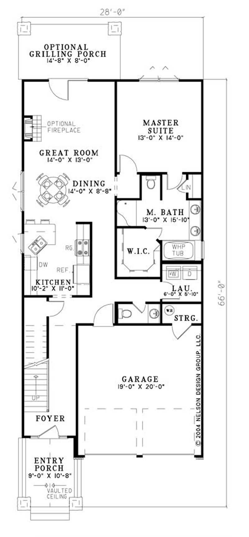 Floor Plan First Story of Country Plan #153-1898