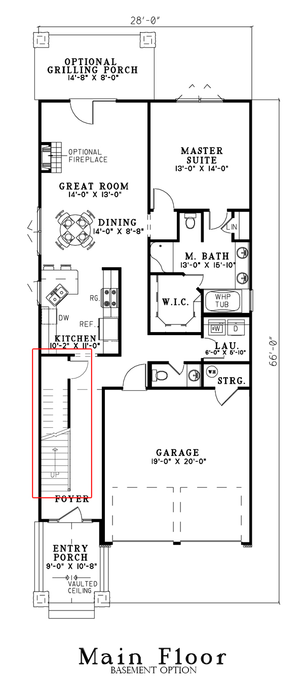Floor Plan First Story of Country Plan #153-1898